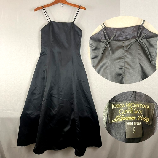 Vintage Black Jessica McClintock for Gunne Sax Prom Dress Sz 2000's Millennium