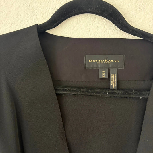 Donna Karan New York Black Wrap Dress Women's M – Long Sleeve Jersey Tie Waist
