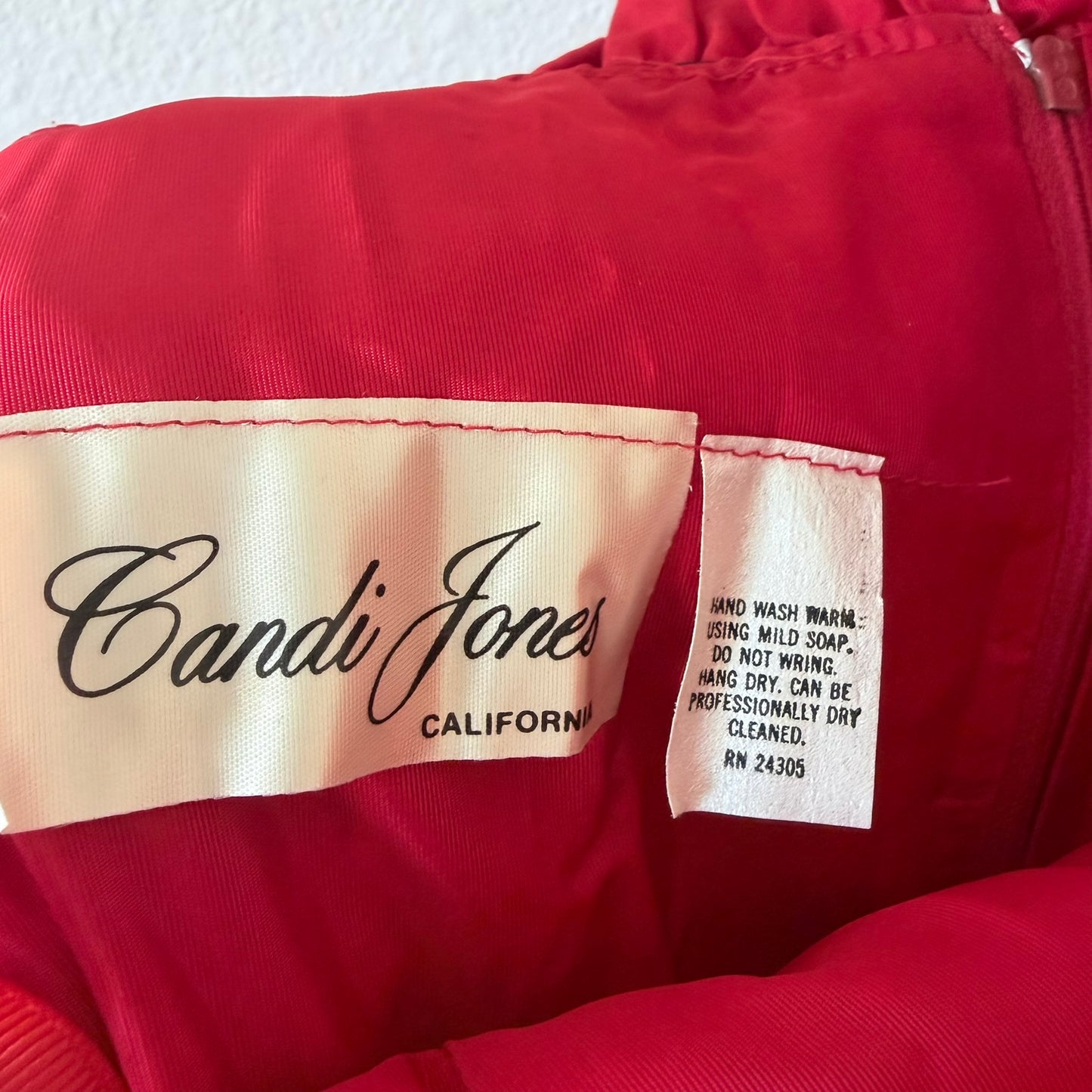VTG Candi Jones California Red Ruffle Tiered Dress Romantic Prairie Peasant XS