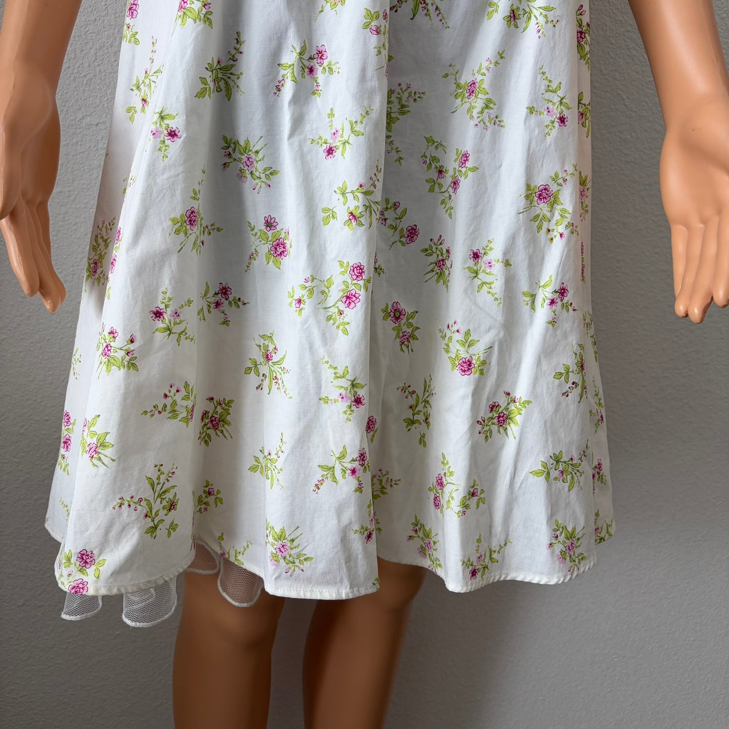 Vintage Y2K City Triangles Floral Halter Dress Womens 7 Rockabilly 50s HOCO