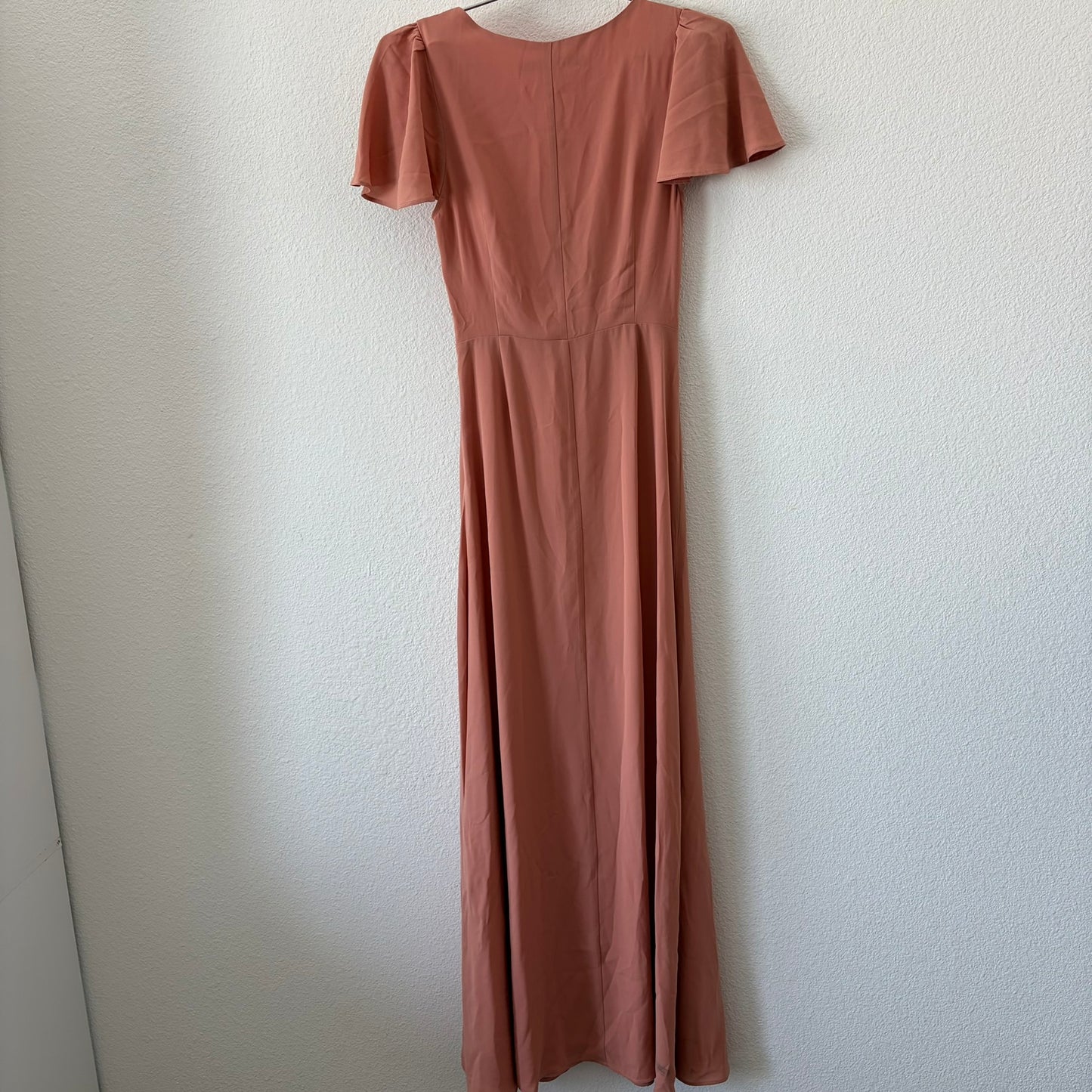 Lovers + Friends Tie Front Maxi Dress Womens XS Flutter Sleeve Coquette Romantic