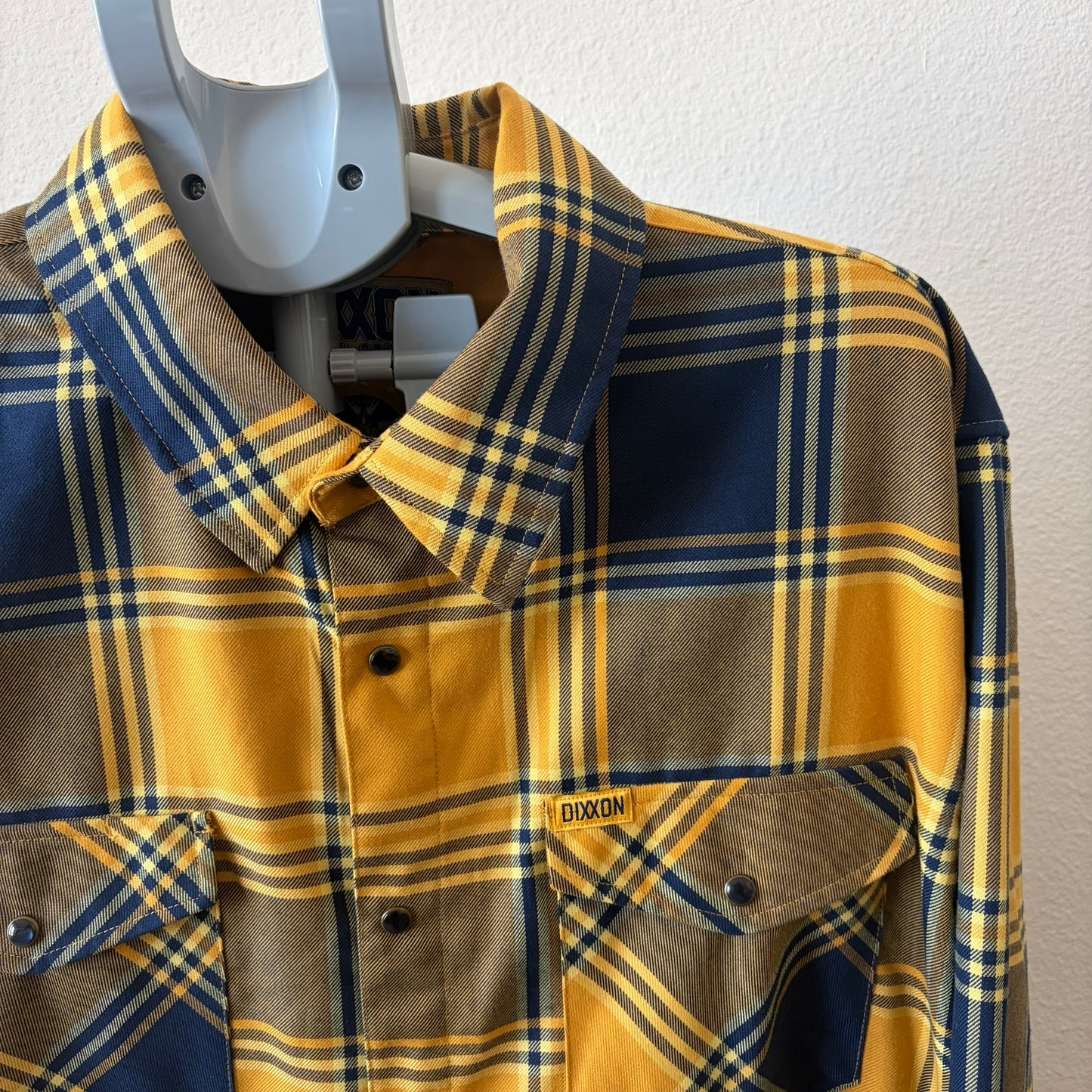 Dixxon Flannel Company The Airmen Shirt Mens 2X Yellow Blue Plaid Button Up