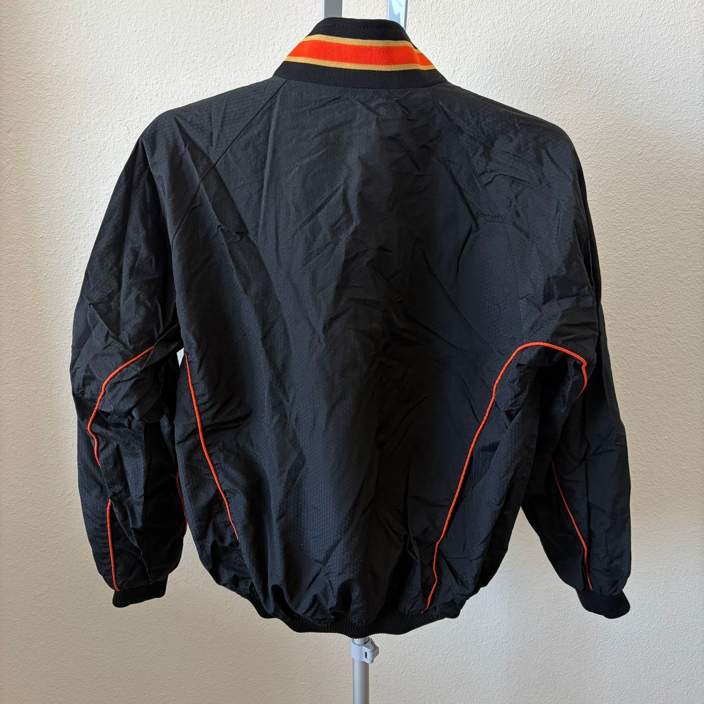 Majestic SF Giants Windbreaker Jacket Women XL Black Embroidered Full Zip MLB