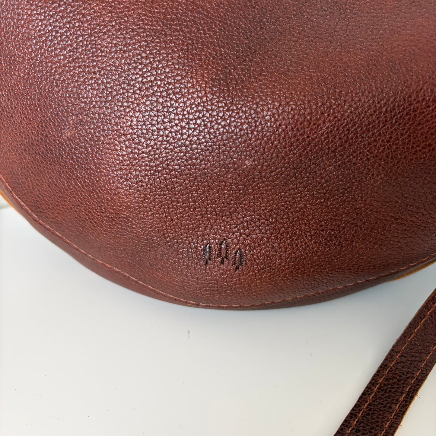 Portland Leather Goods Crossbody Bag Womens Medium Mahogany Pebbled Leather