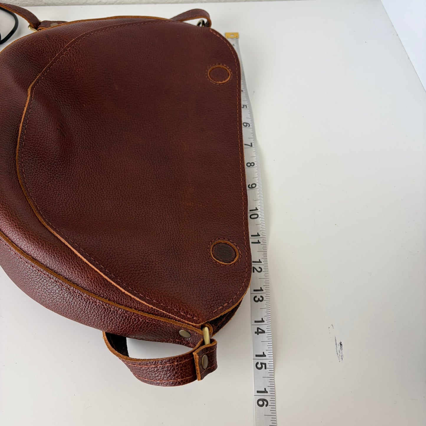 Portland Leather Goods Crossbody Bag Womens Medium Mahogany Pebbled Leather