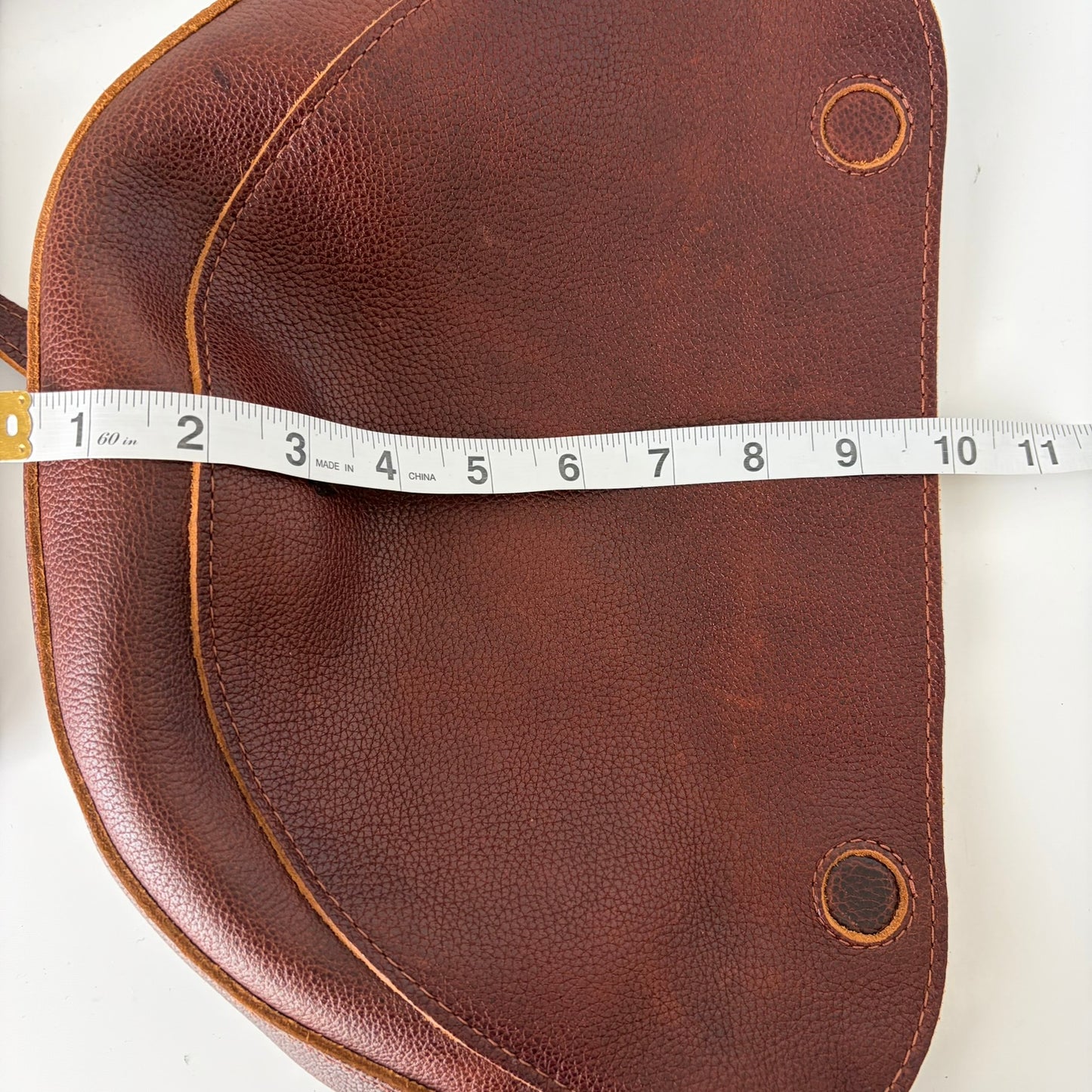 Portland Leather Goods Crossbody Bag Womens Medium Mahogany Pebbled Leather