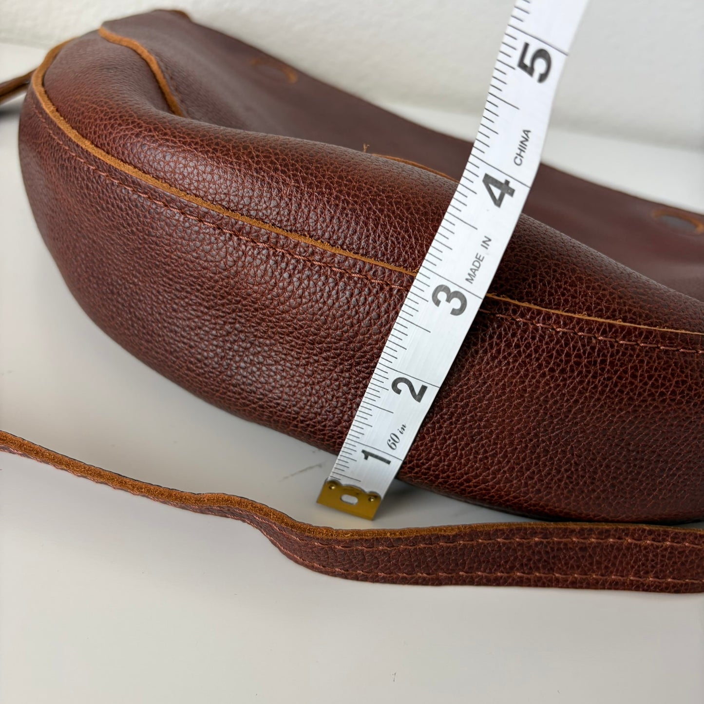 Portland Leather Goods Crossbody Bag Womens Medium Mahogany Pebbled Leather