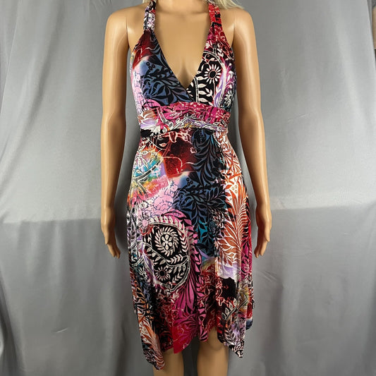 Vintage Nani Kai Dress MED Hawaii Flower Hawaii Asymmetric Boho Summer Y2K Artsy