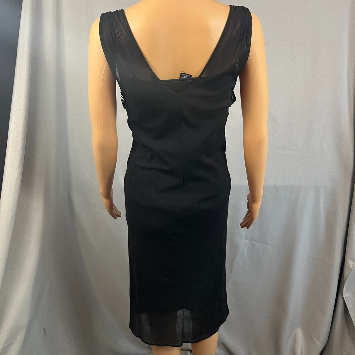 Vintage Vivienne Tam Dress Size 2 Womens Flower Beaded Black Mesh 90s –  Grand Threads