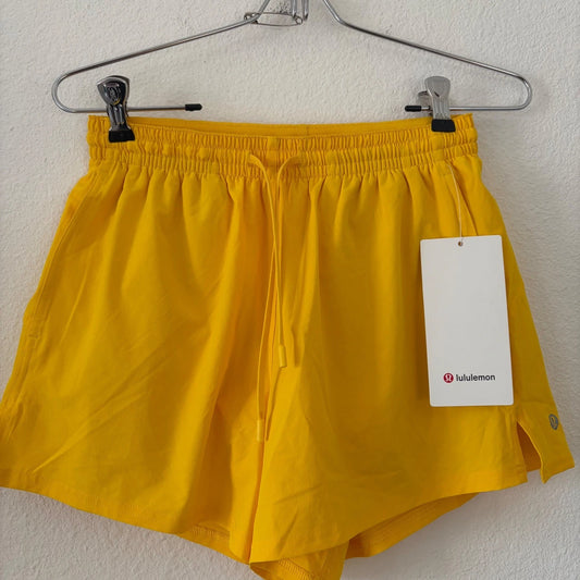 Lululemon Pace Rival High-Rise Short Women 4 Yellow 3" Inseam Athletic Running
