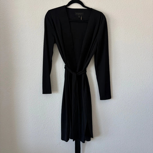 Donna Karan New York Black Wrap Dress Women's M – Long Sleeve Jersey Tie Waist