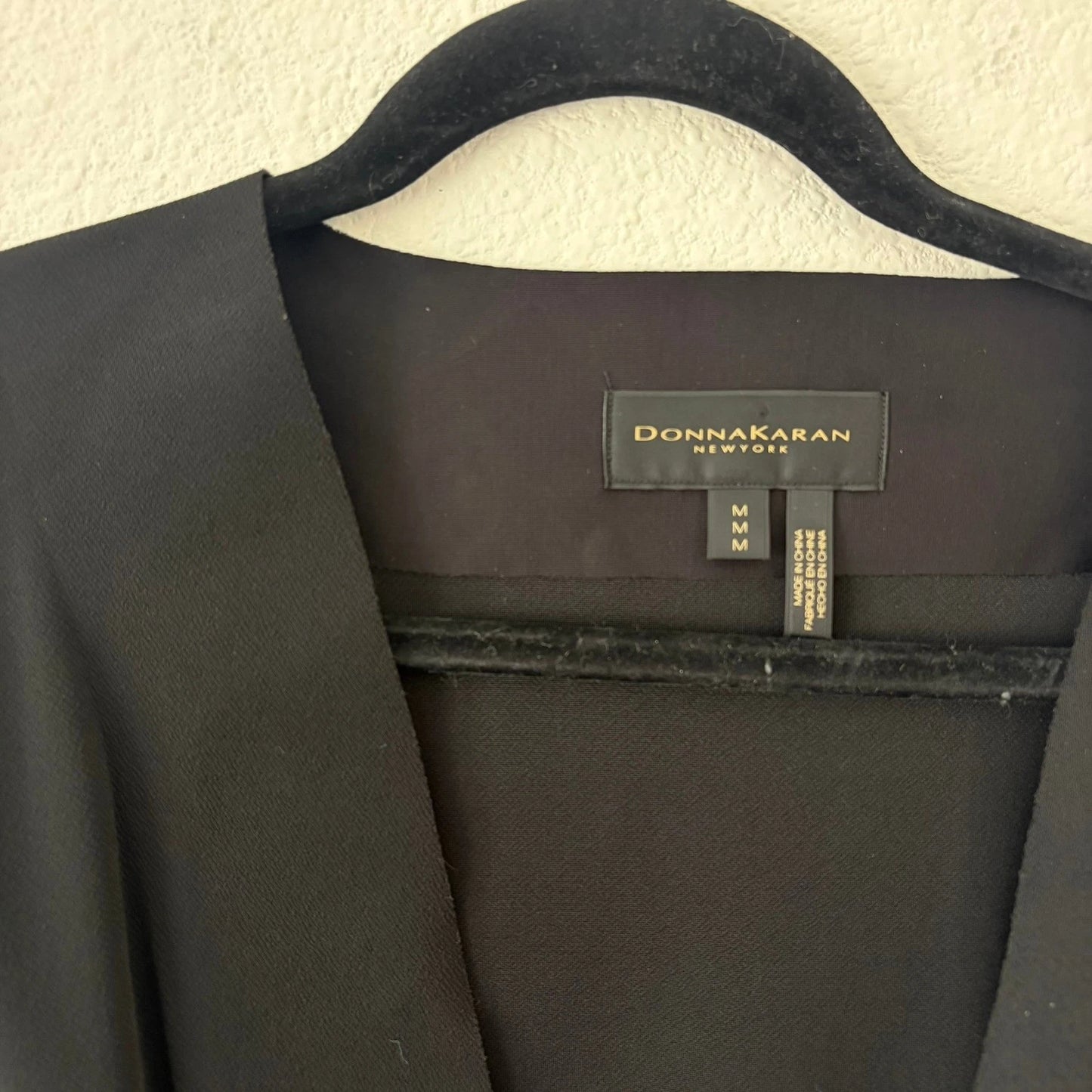 Donna Karan New York Black Wrap Dress Women's M – Long Sleeve Jersey Tie Waist