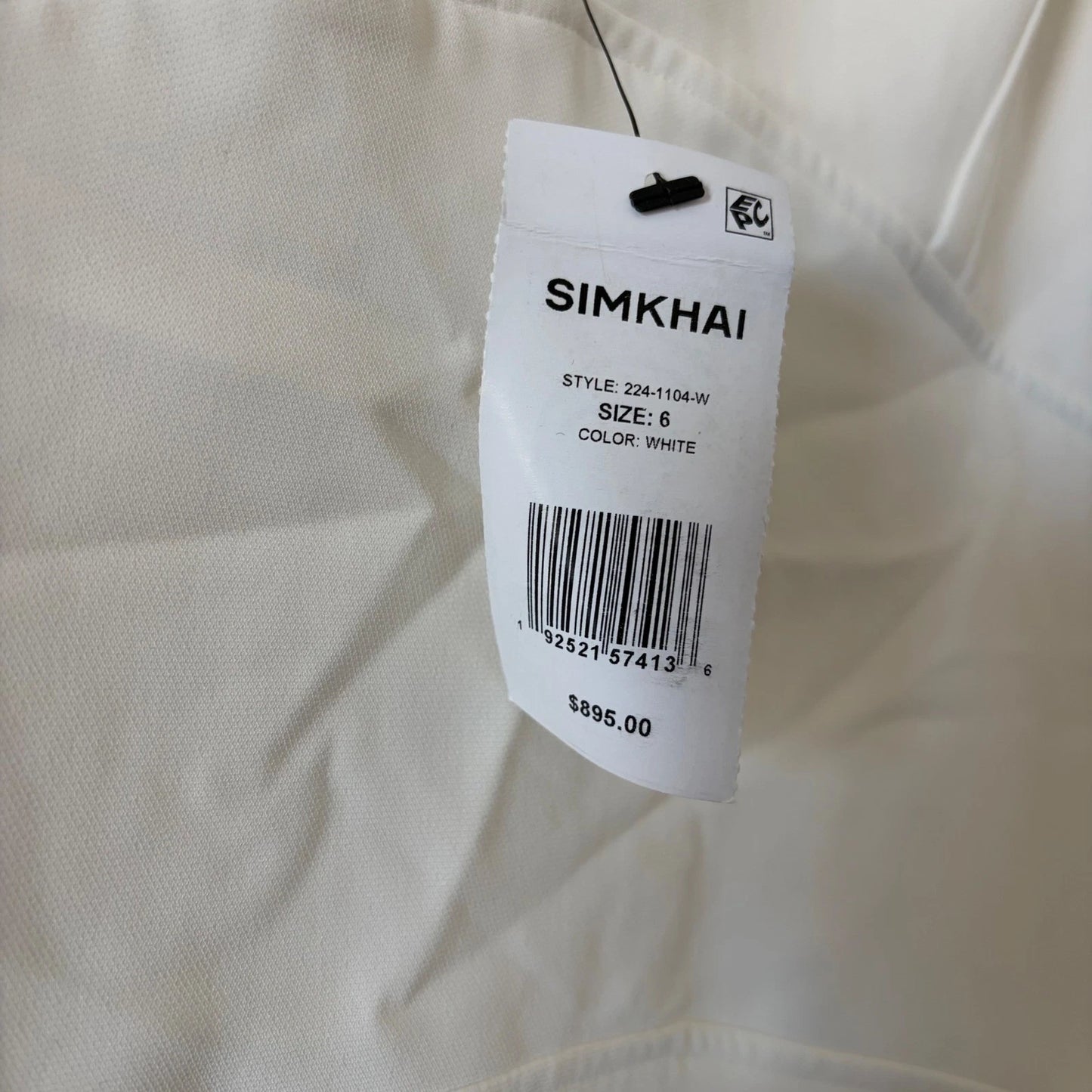 SIMKHAI Sequoia Layered Maxi Dress Women 6 White Crepe Chiffon Pleated 224-1104W