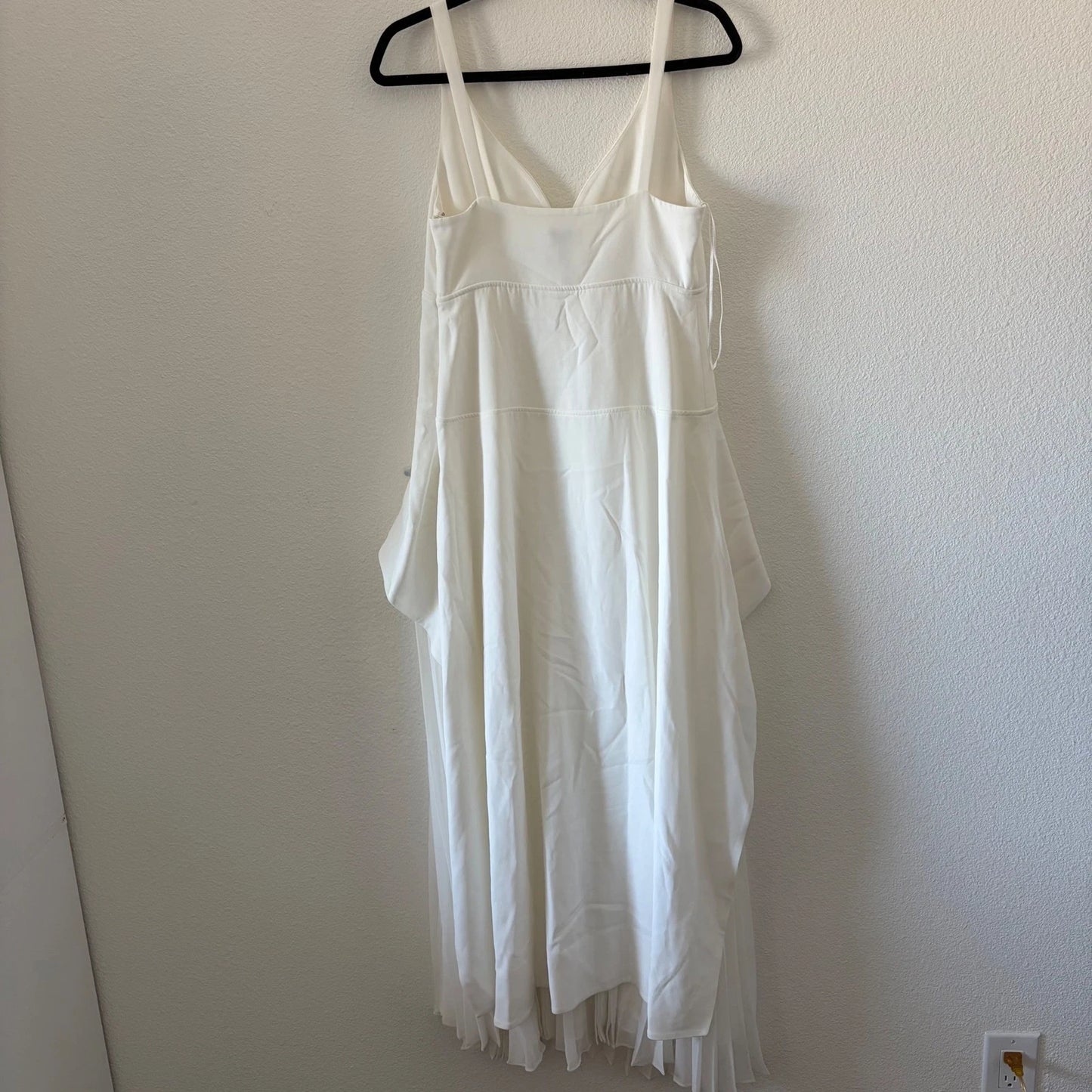 SIMKHAI Sequoia Layered Maxi Dress Women 6 White Crepe Chiffon Pleated 224-1104W