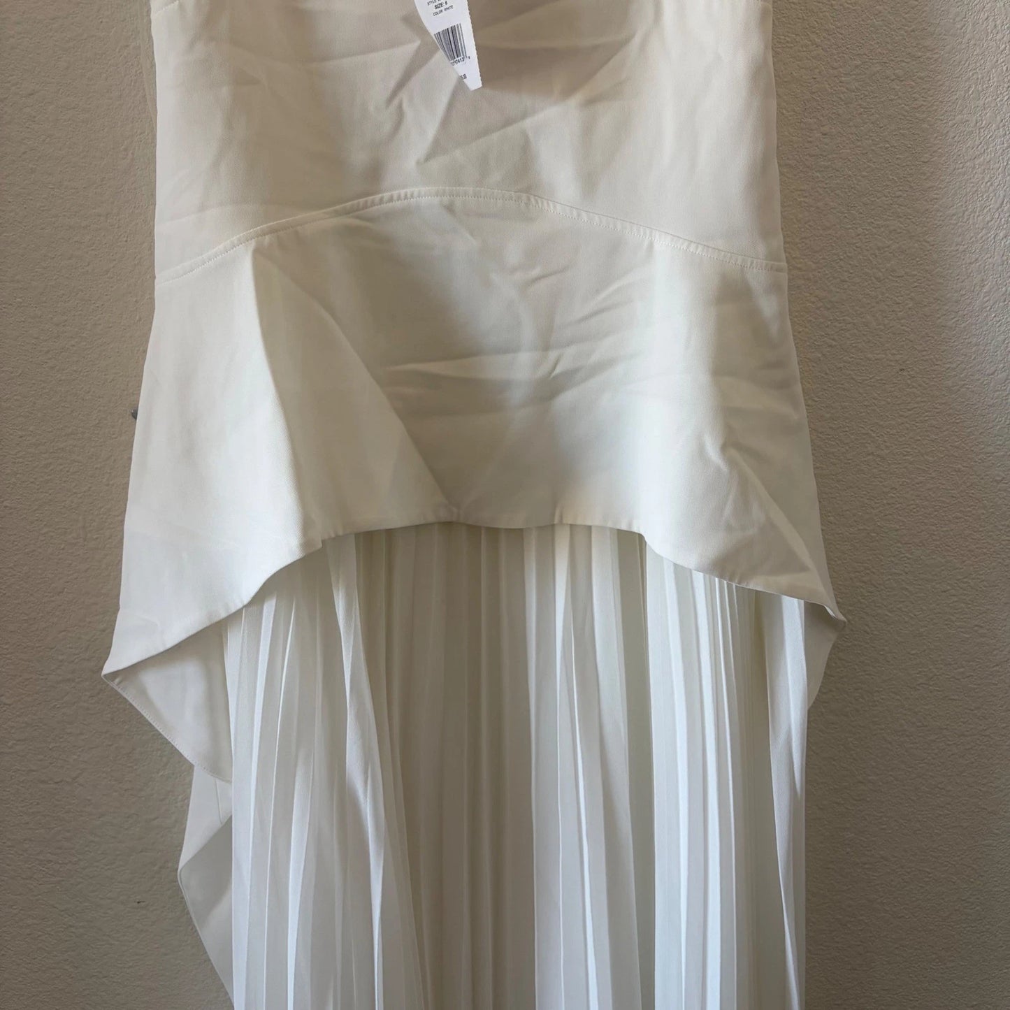 SIMKHAI Sequoia Layered Maxi Dress Women 6 White Crepe Chiffon Pleated 224-1104W