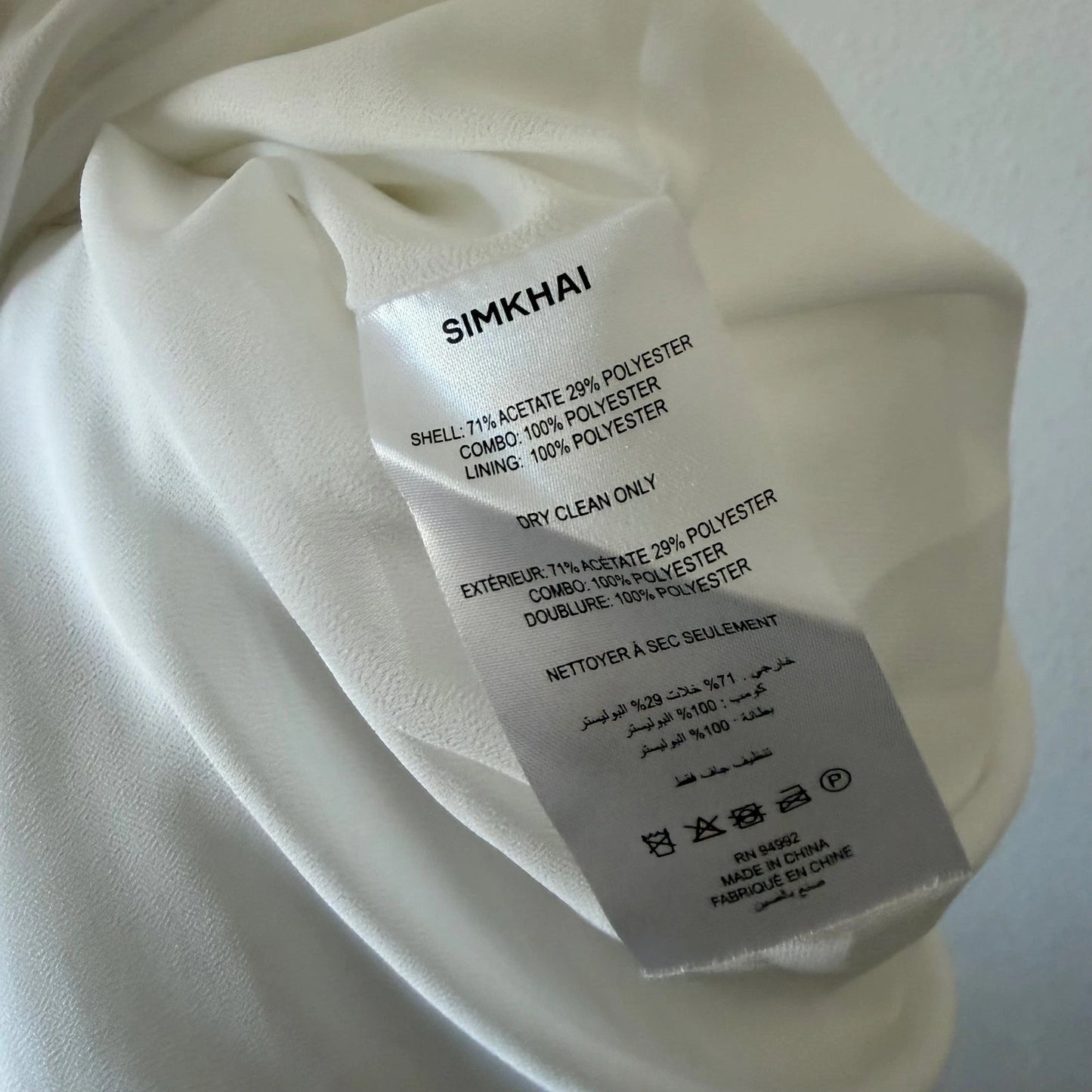 SIMKHAI Sequoia Layered Maxi Dress Women 6 White Crepe Chiffon Pleated 224-1104W